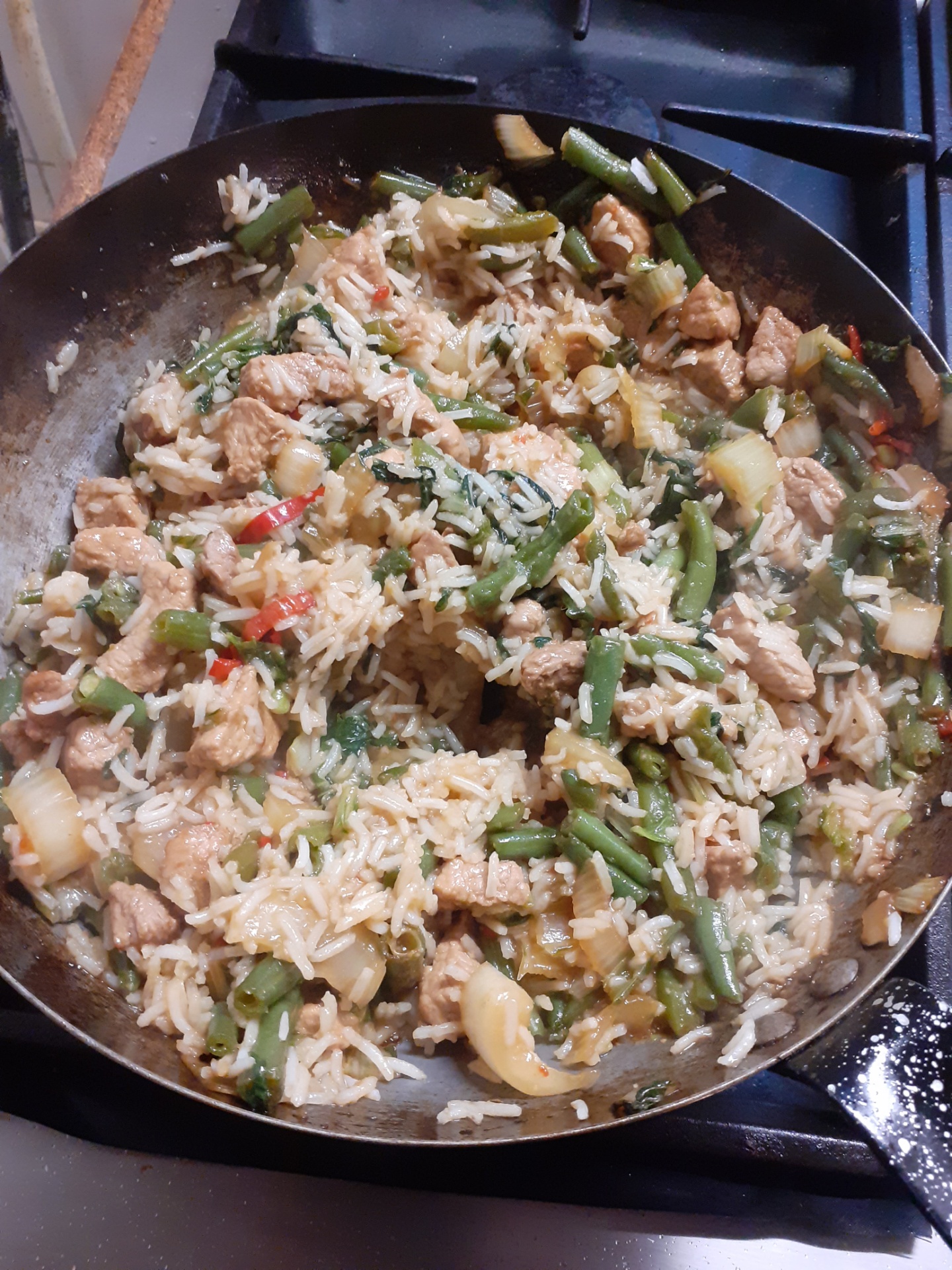 Gebakken rijst met paksoi