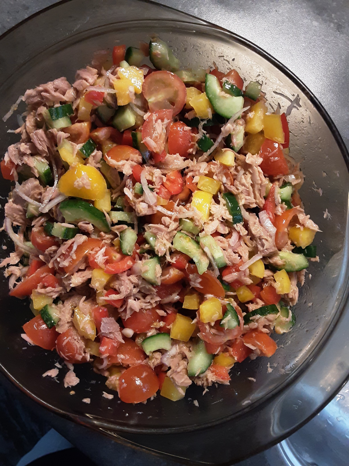Maaltijd salade met tonijn